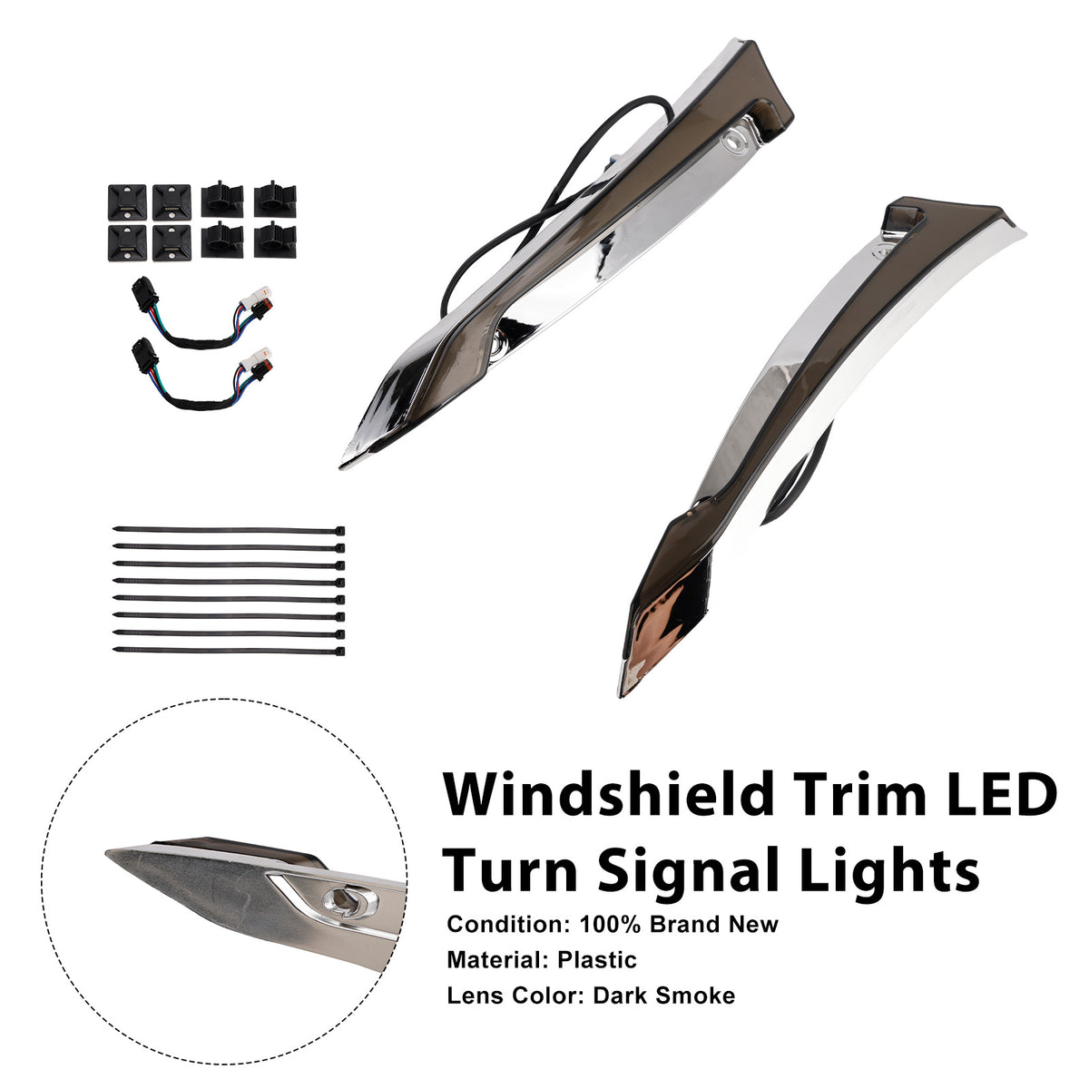 Touring Road Glide 2014-2023 Windshield Trim LED Turn Signal Lights