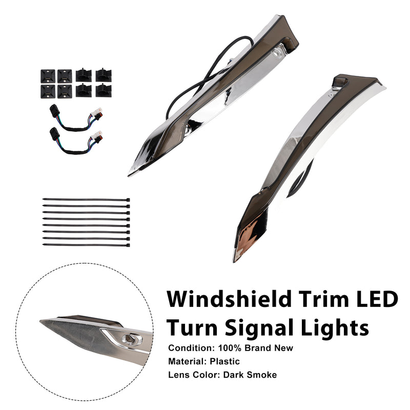 Touring Road Glide 2014-2023 Windshield Trim LED Turn Signal Lights