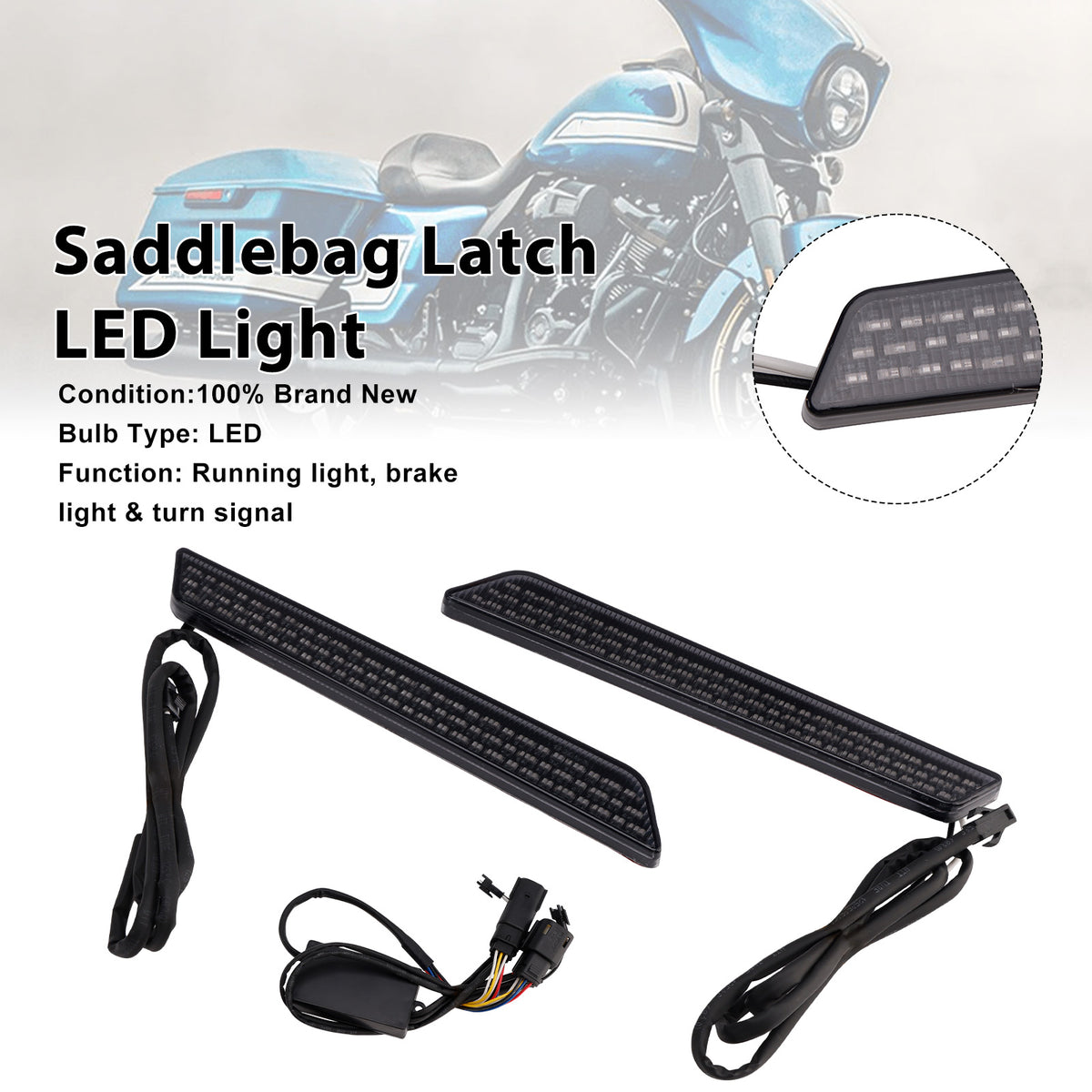Touring Electra Street Road Glide 2014-2023 Saddlebag Latch LED Light