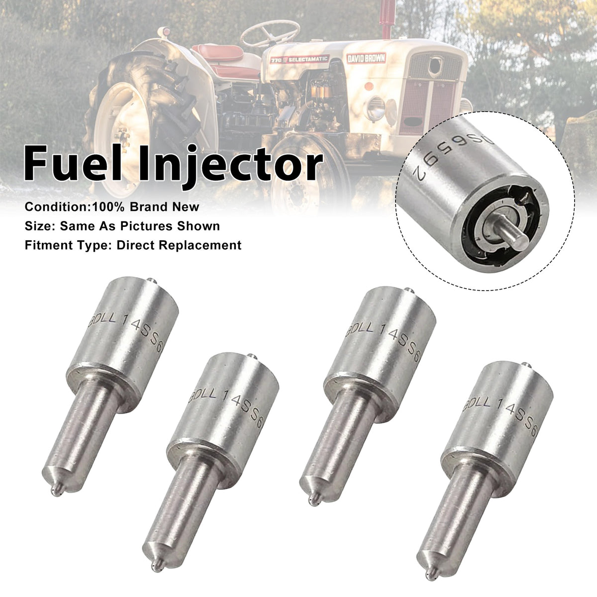 David Brown 770 885 900 1294 1390 1410 BDLL140S6592 4PCS Fuel Injector