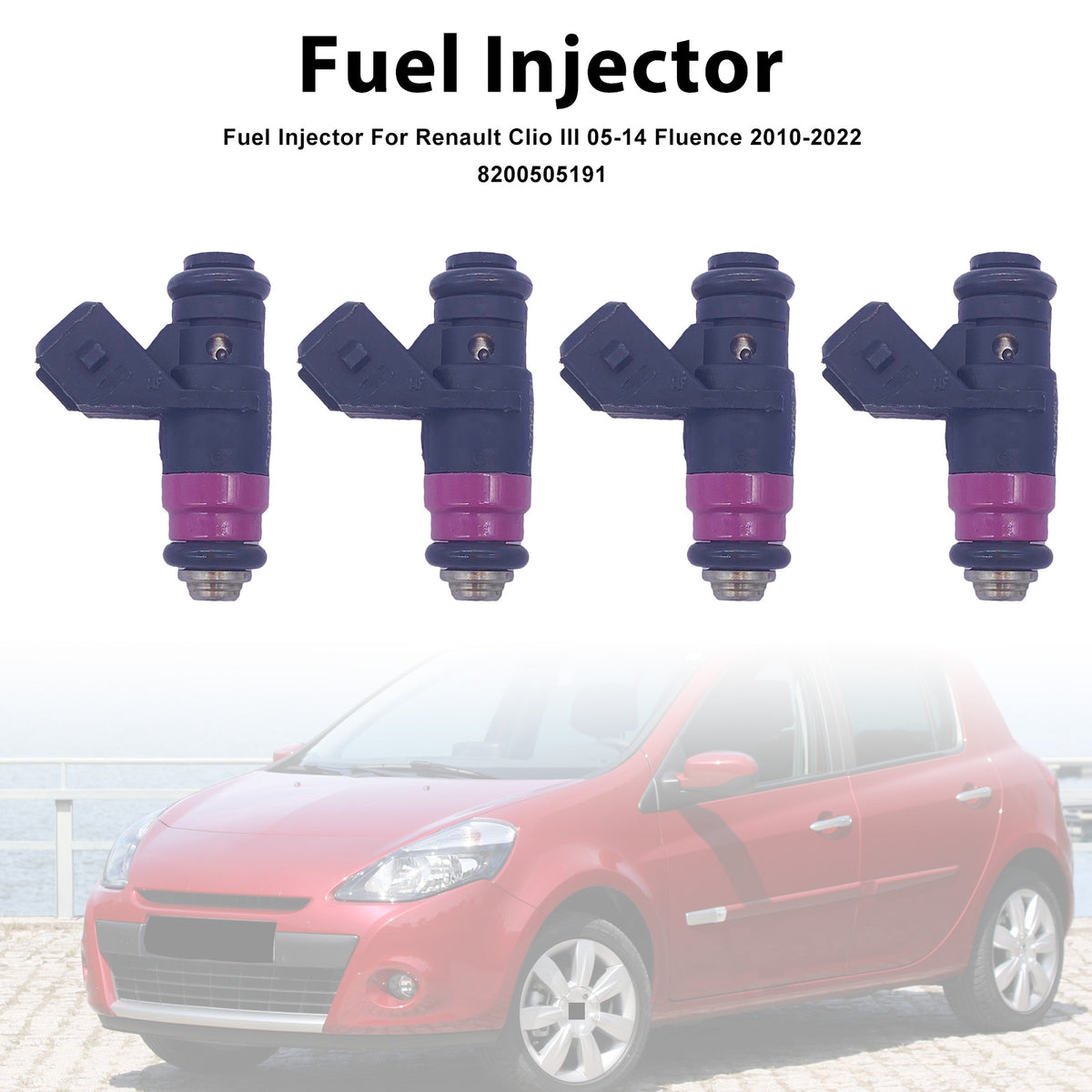 Renault Clio III 2005-2014 Fluence 2010-2022 8200505191 4PCS Fuel Injector