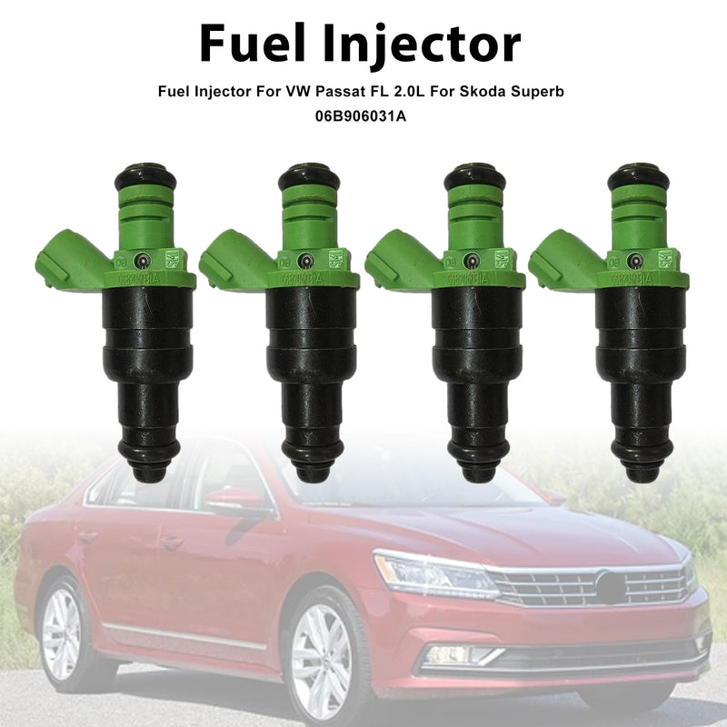 VW Passat FL 2.0L For Skoda Superb 06B906031A 4PCS Fuel Injector