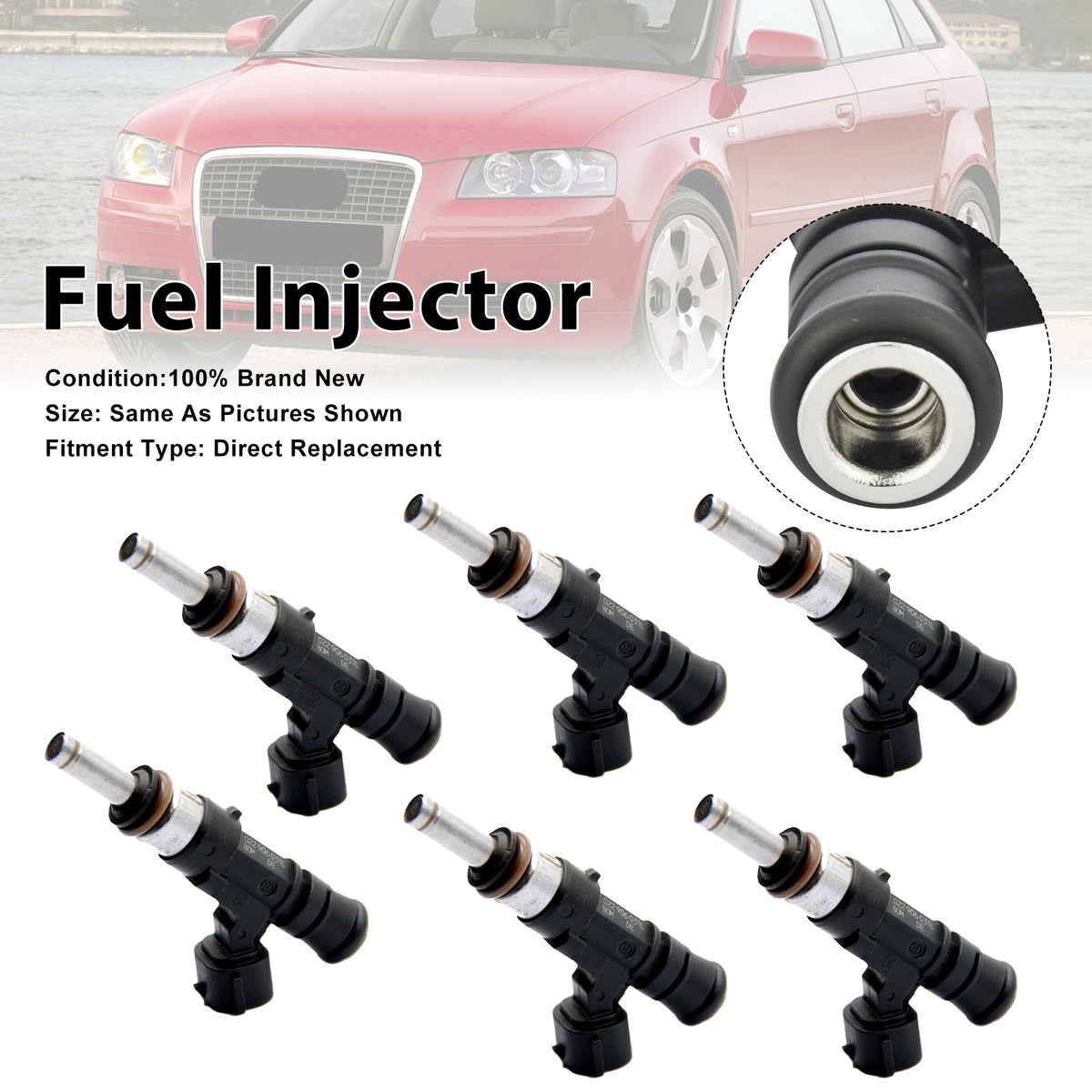 Audi A3 Quattro 2006-2009 TT Quattro 2008-2009 0280158121 6PCS Fuel Injector