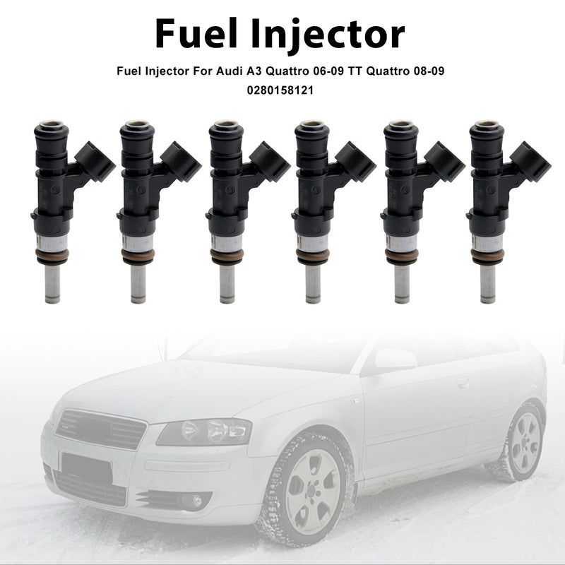 Audi A3 Quattro 2006-2009 TT Quattro 2008-2009 0280158121 6PCS Fuel Injector