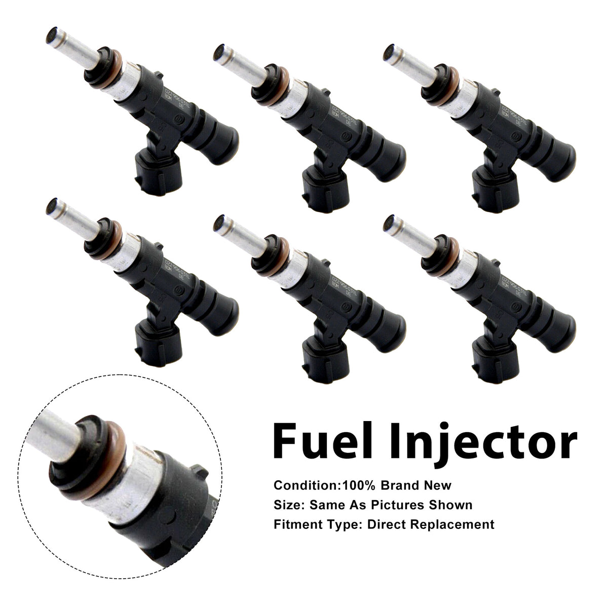 Audi A3 Quattro 2006-2009 TT Quattro 2008-2009 0280158121 6PCS Fuel Injector