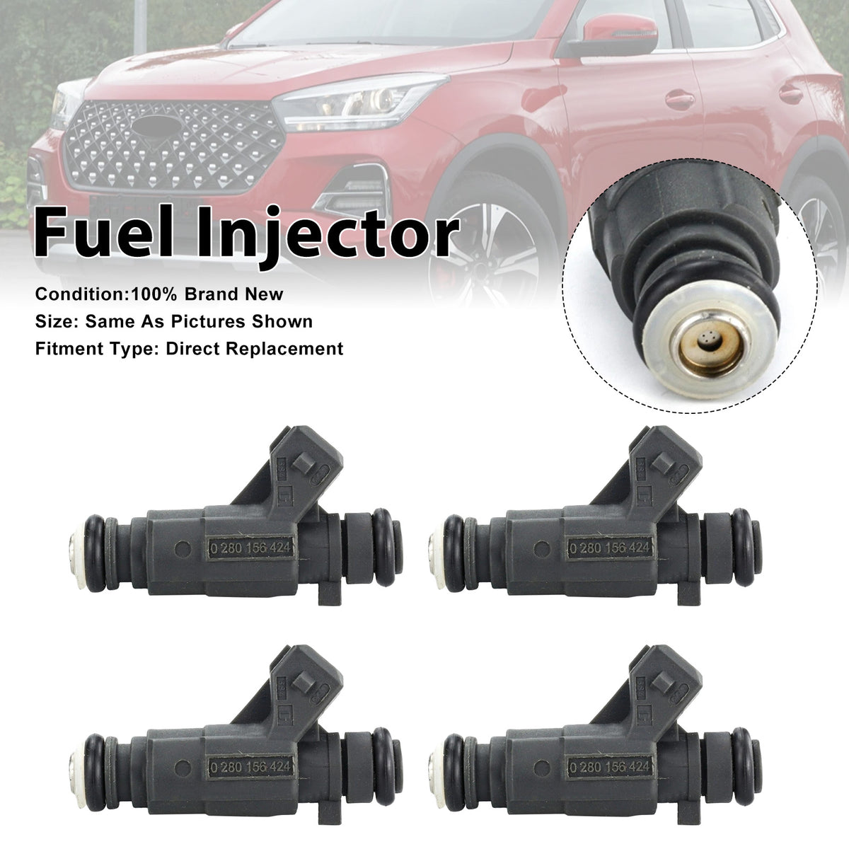 Chery Tiggo For BYD 2.4L 0280156424 0 280 156 424 4PCS Fuel Injector