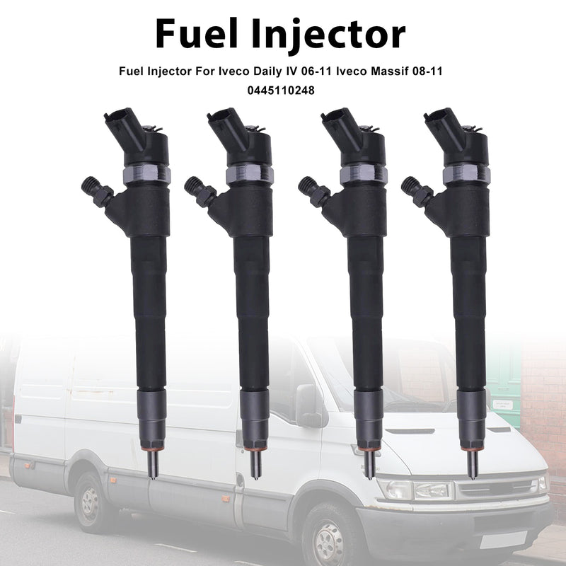 Iveco Daily IV 2006-2011 Iveco Massif 2008-2011 0445110248 4PCS Fuel Injector
