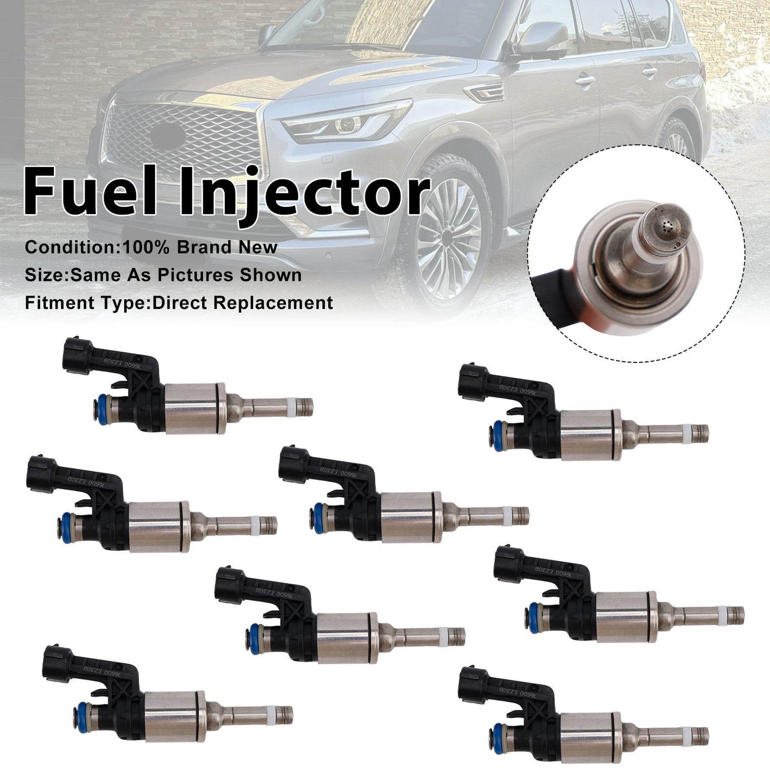 Nissan Titan XD NV2500 NV3500 Armada 2016-2021 16600-EZ30B 8PCS Fuel Injector