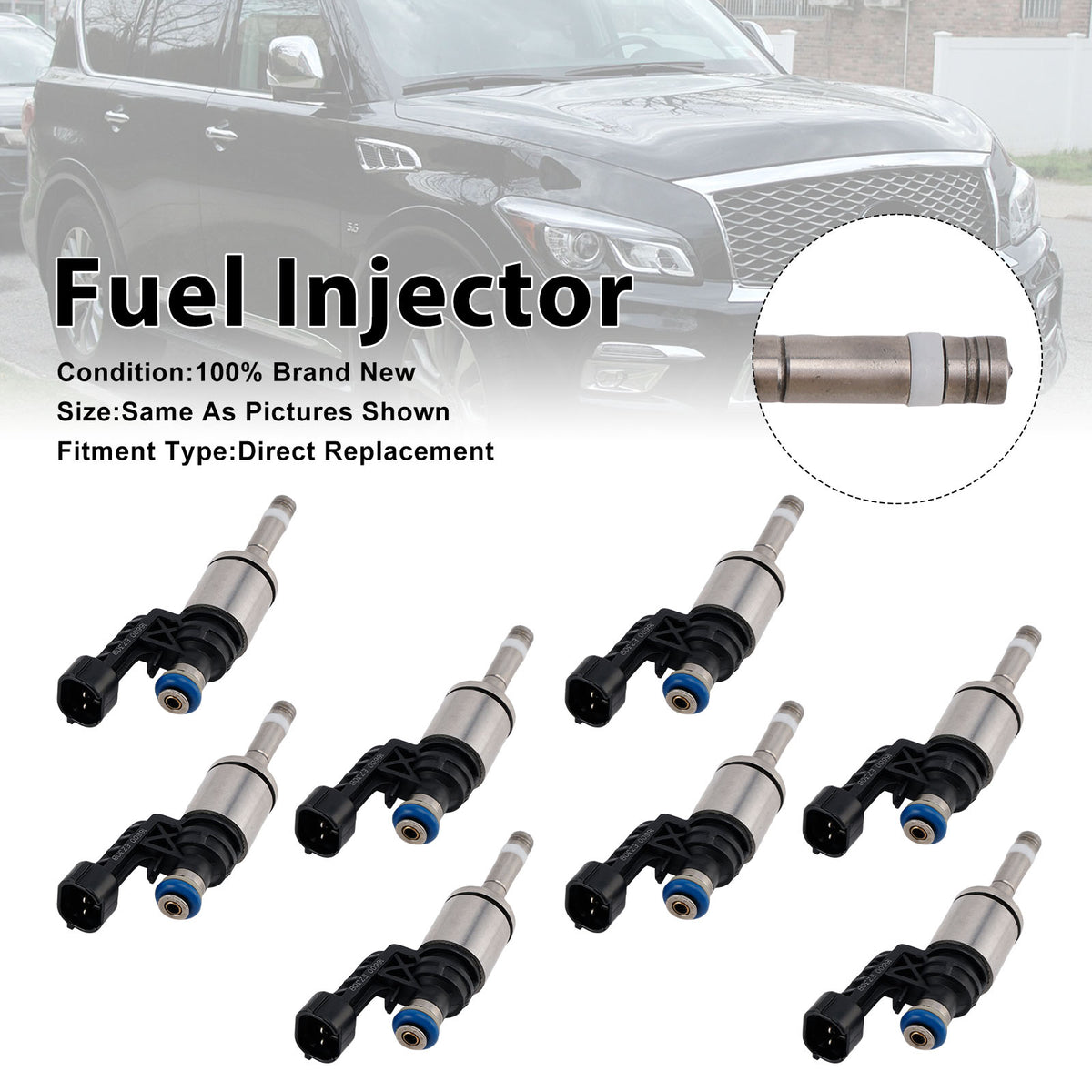 Nissan Titan XD NV2500 NV3500 Armada 2016-2021 16600-EZ30B 8PCS Fuel Injector