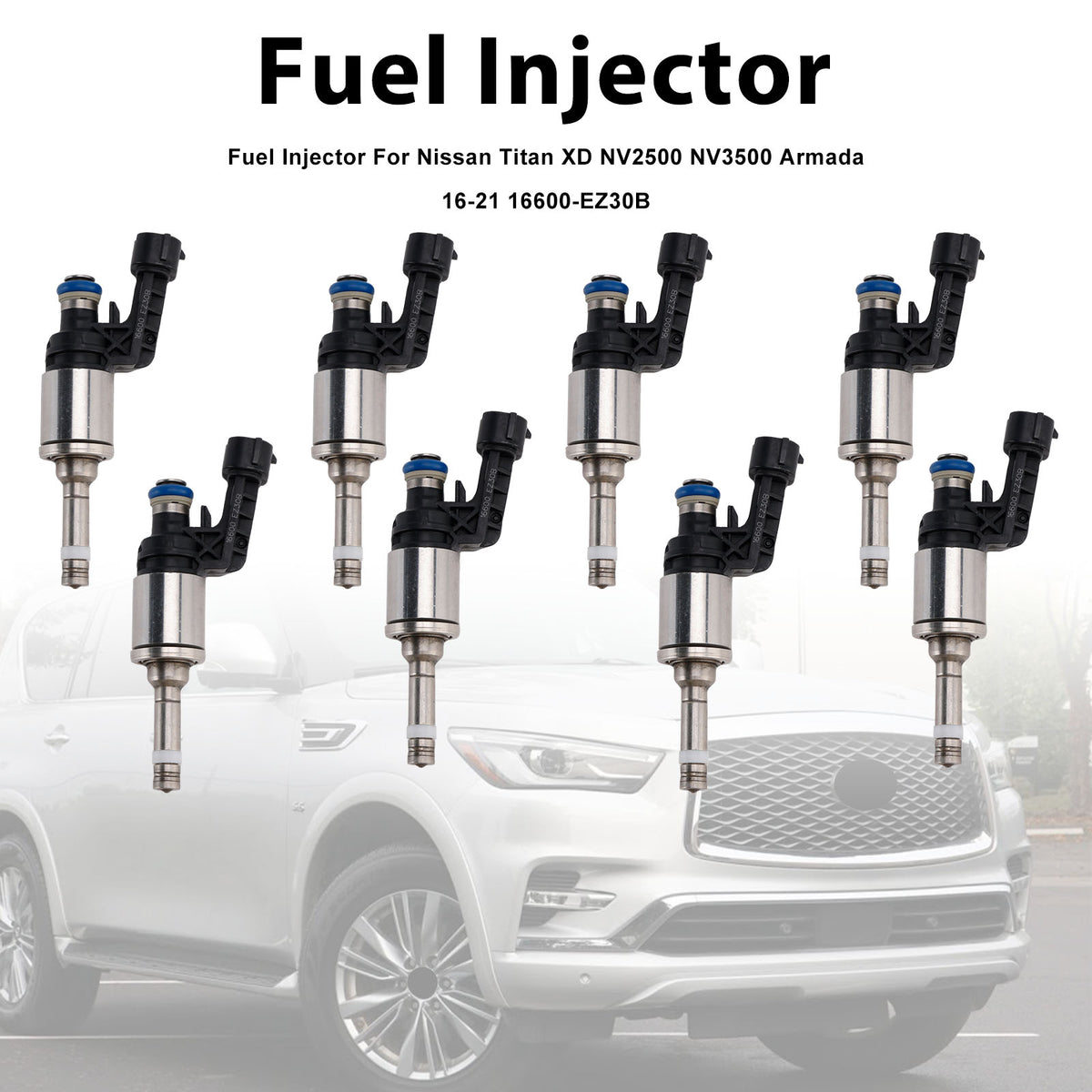 Nissan Titan XD NV2500 NV3500 Armada 2016-2021 16600-EZ30B 8PCS Fuel Injector