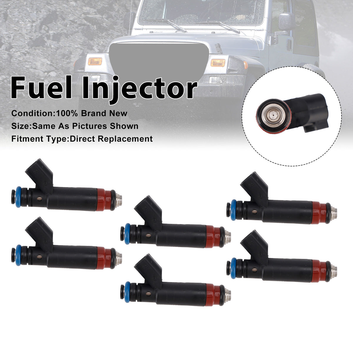 Jeep TJ 2005-2006 Wrangler 2005-2006 53013690AA 6PCS Fuel Injector