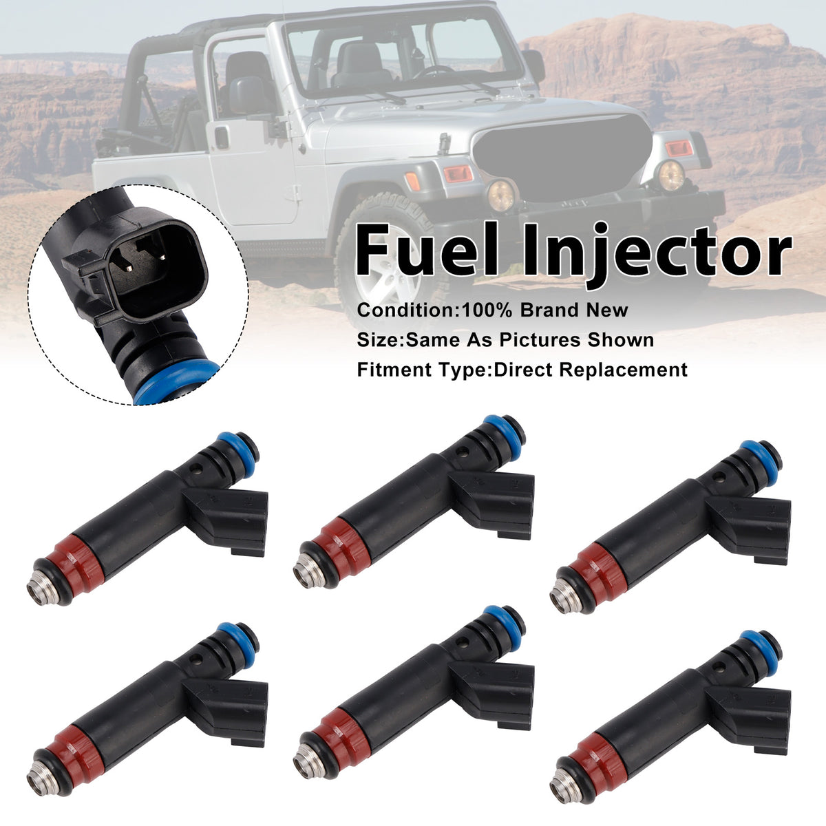 Jeep TJ 2005-2006 Wrangler 2005-2006 53013690AA 6PCS Fuel Injector