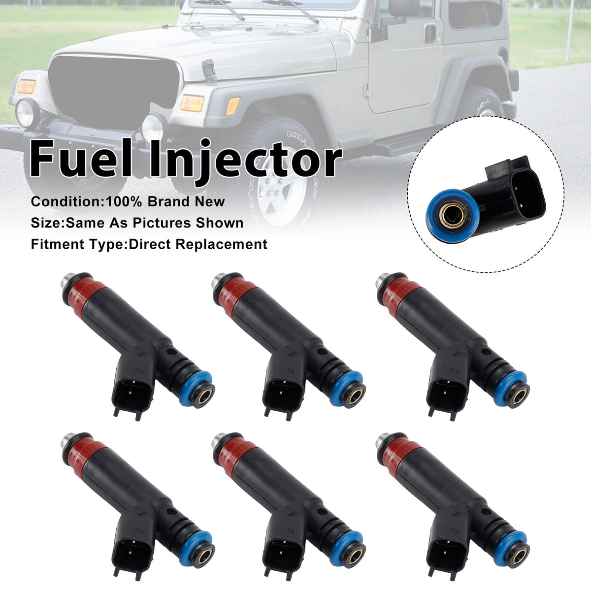 Jeep TJ 2005-2006 Wrangler 2005-2006 53013690AA 6PCS Fuel Injector