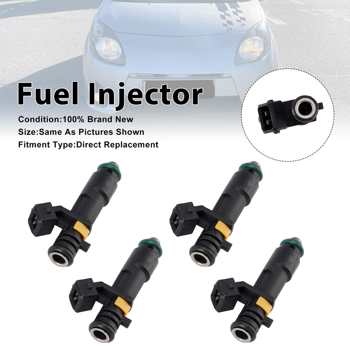 Renault Twingo II 1.2 8V D7F 2007-2014 H8200552714 4PCS Fuel Injector