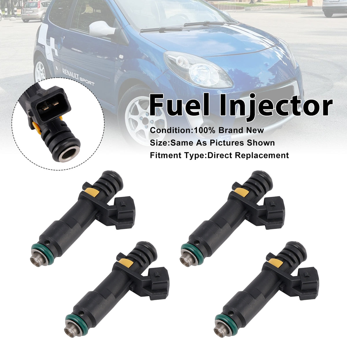 Renault Twingo II 1.2 8V D7F 2007-2014 H8200552714 4PCS Fuel Injector