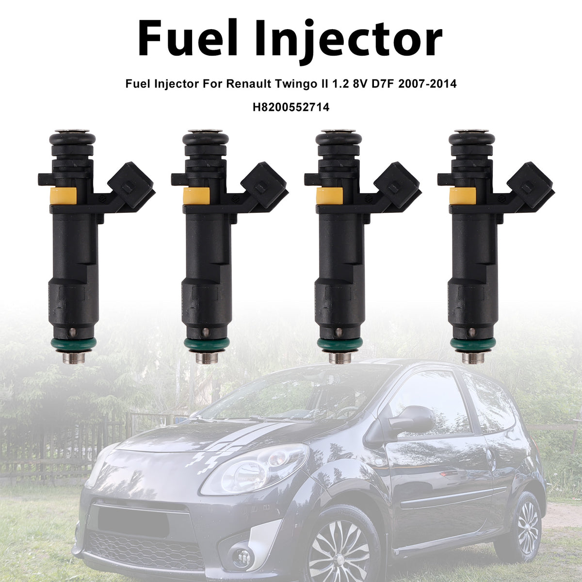 Renault Twingo II 1.2 8V D7F 2007-2014 H8200552714 4PCS Fuel Injector