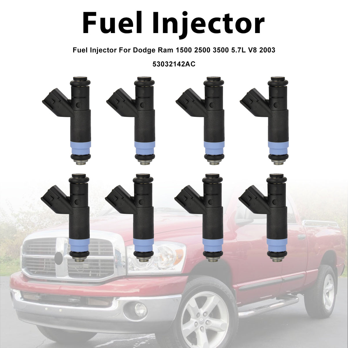 Dodge Ram 1500 2500 3500 5.7L V8 2003 53032142AC 8PCS Fuel Injector