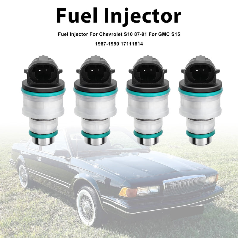 Chevrolet S10 1987-1991 For GMC S15 1987-1990 17111814 4PCS Fuel Injector