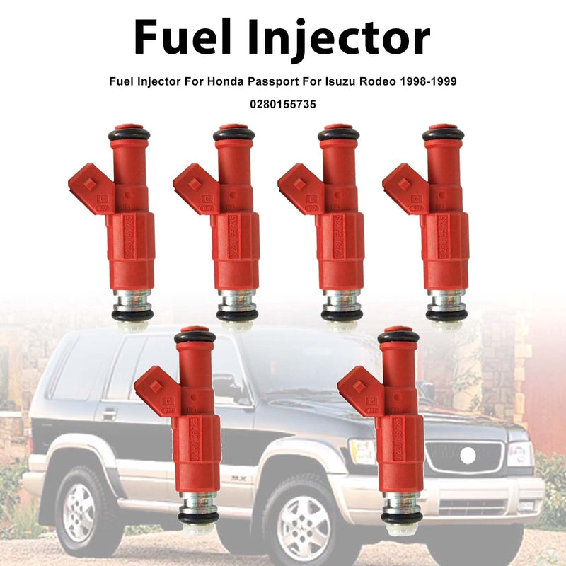 Honda Passport For Isuzu Rodeo 1998-1999 0280155735 6PCS Fuel Injector