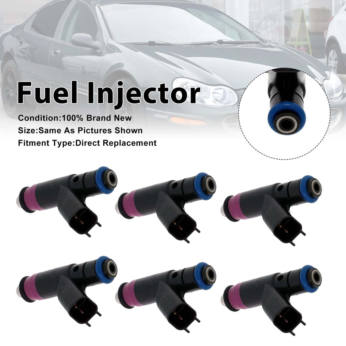Chrysler Concorde Intrepid 2.7L V6 2000 04591657AA 6PCS Fuel Injector