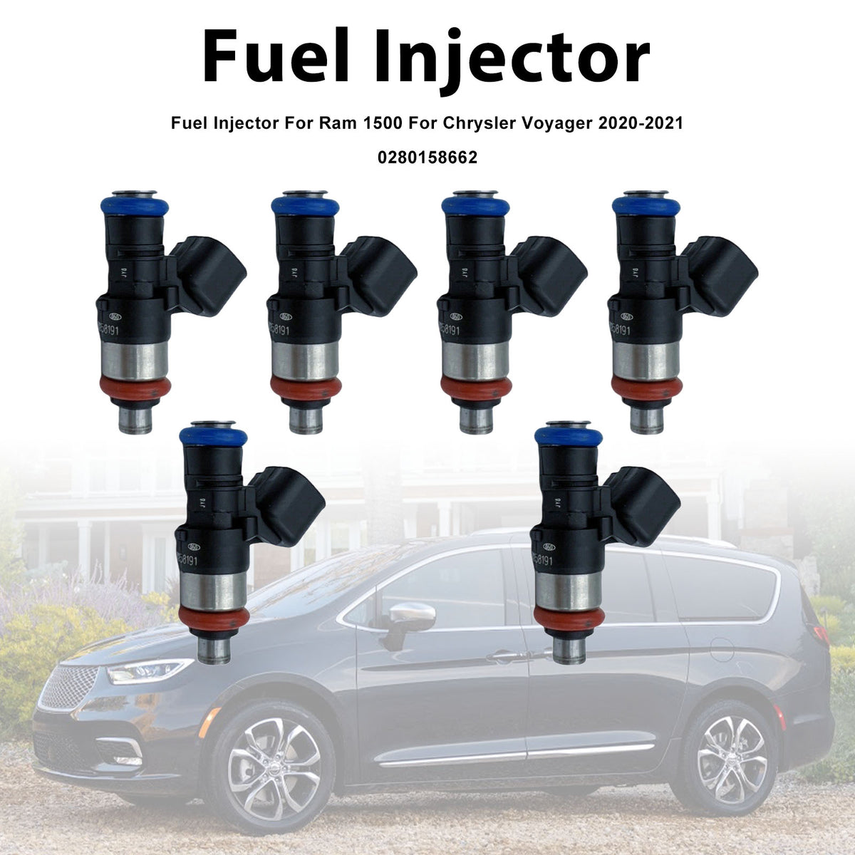 Ram 1500 For Chrysler Voyager 2020-2021 0280158662 6PCS Fuel Injector