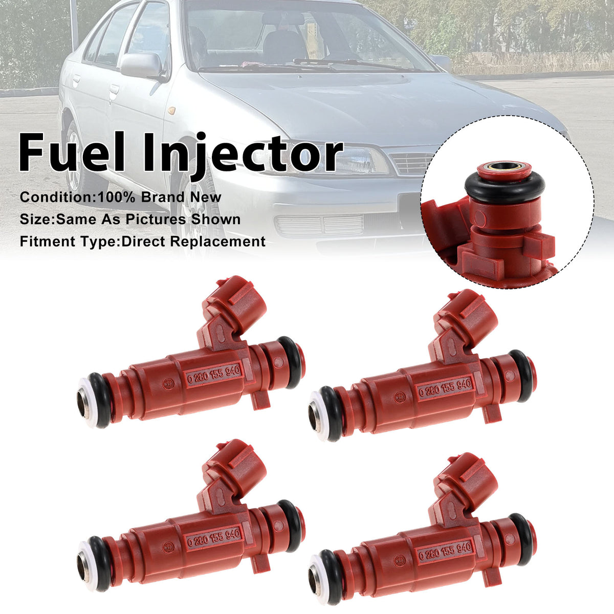 Nissan Almera Primera 1996-2008 0280155940 16600-9F600 4PCS Fuel Injector