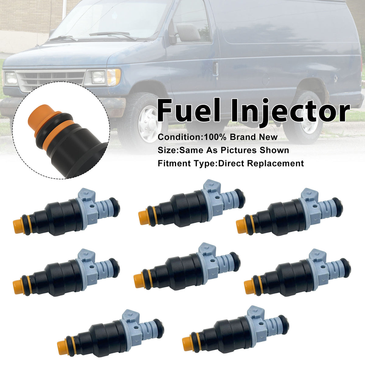 Ford F250 1991-1996 F350 7.5L 1991-1997 0280150947 8PCS Fuel Injector