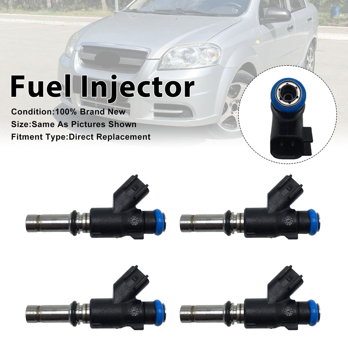 Chevrolet Aveo 2009-2011 For Pontiac G3 2009-2010 25380933 4PCS Fuel Injector