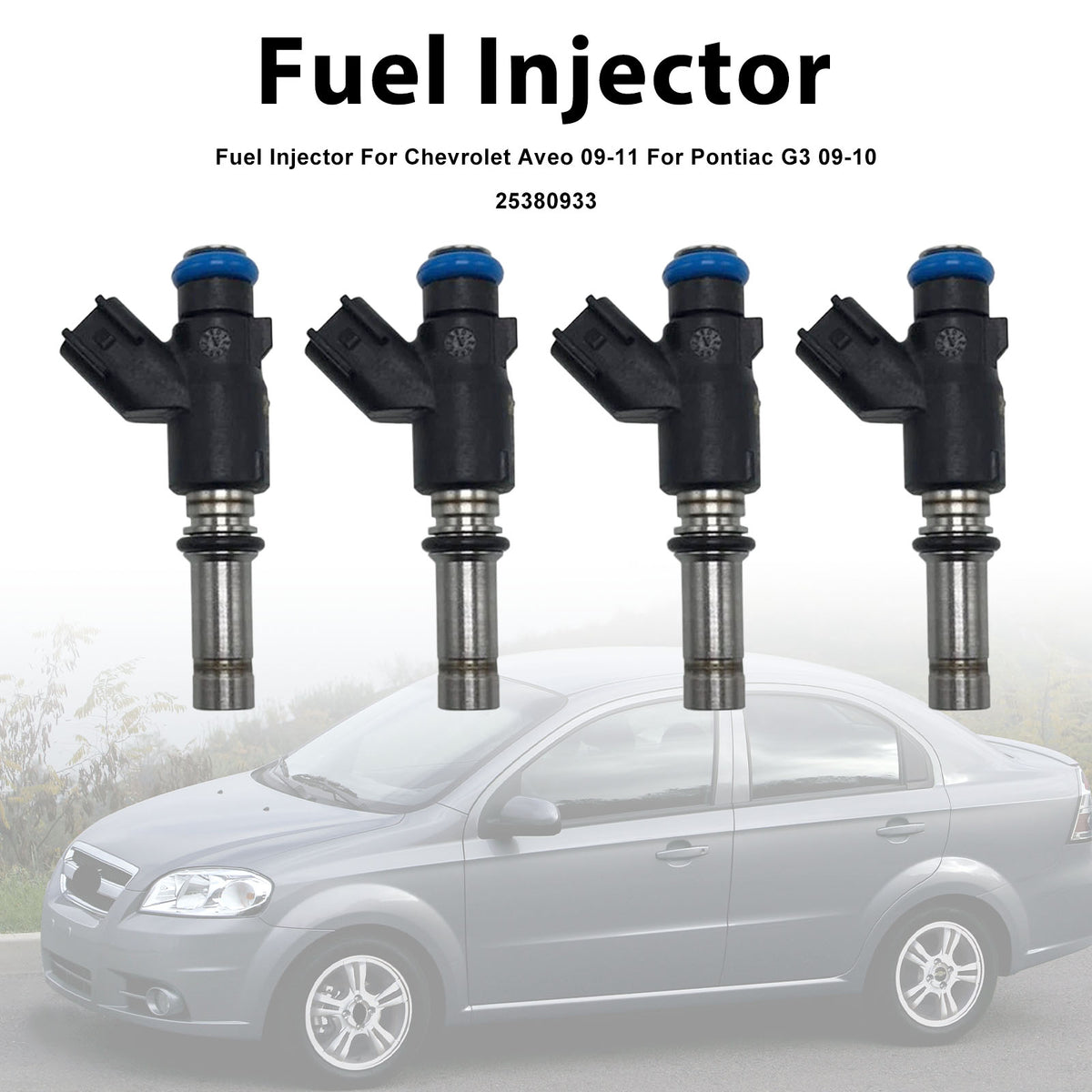 Chevrolet Aveo 2009-2011 For Pontiac G3 2009-2010 25380933 4PCS Fuel Injector