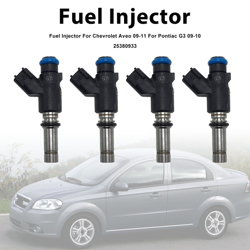 Chevrolet Aveo 2009-2011 For Pontiac G3 2009-2010 25380933 4PCS Fuel Injector