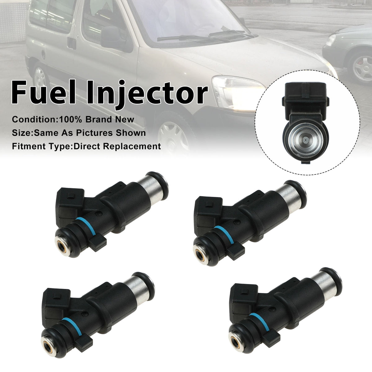 Citroen Berlingo 1996-2011 C2 1.4L 2003-2009 1984e0 4PCS Fuel Injector