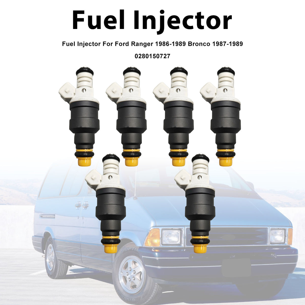 Ford Ranger 1986-1989 Bronco 1987-1989 0280150727 6PCS Fuel Injector