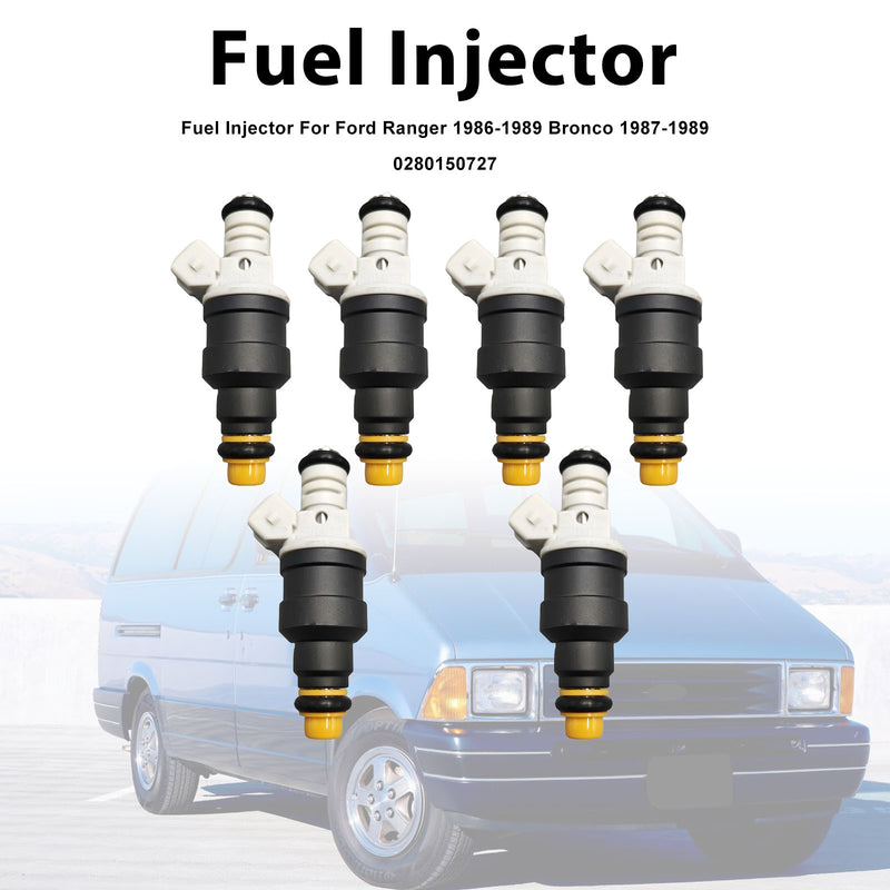 Ford Ranger 1986-1989 Bronco 1987-1989 0280150727 6PCS Fuel Injector