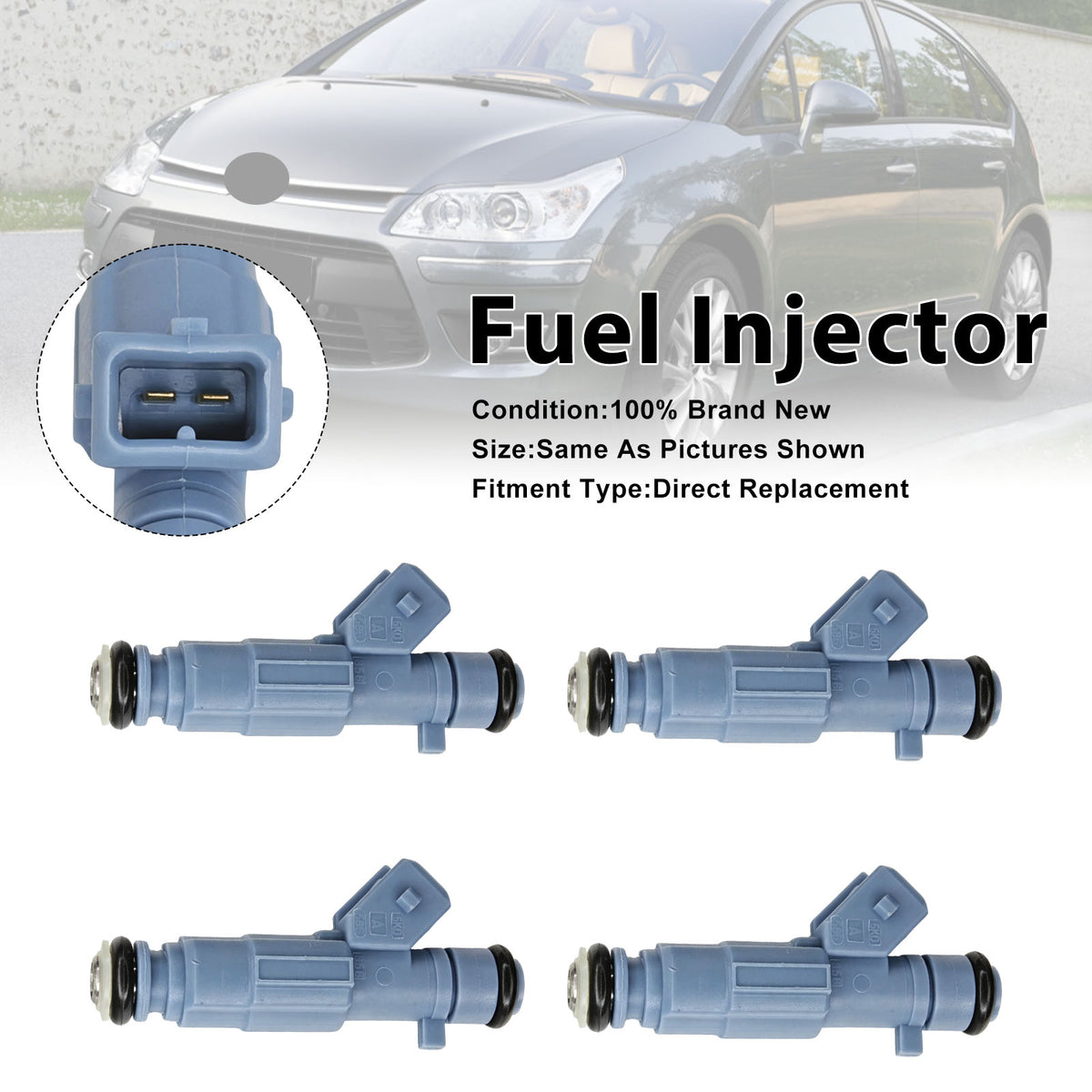 Citroen C4 2004-2010 307 CC 2003-2008 0280156139 4PCS Fuel Injector