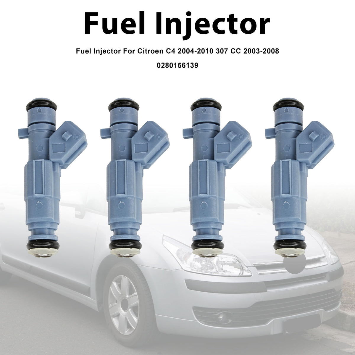 Citroen C4 2004-2010 307 CC 2003-2008 0280156139 4PCS Fuel Injector