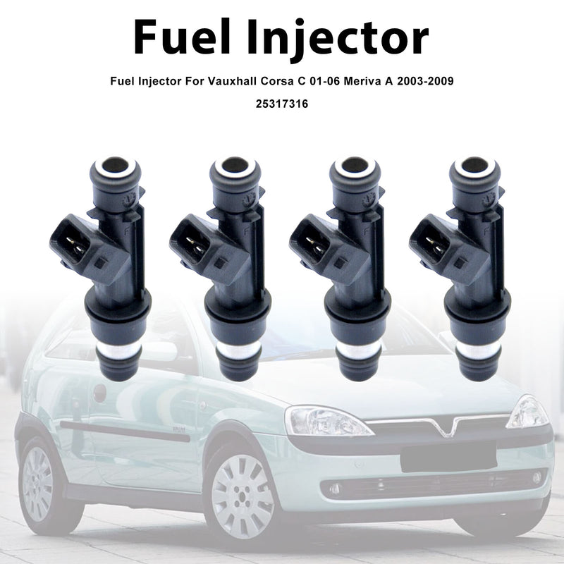 Vauxhall Corsa C 2001-2006 Meriva A 2003-2009 25317316 4PCS Fuel Injector