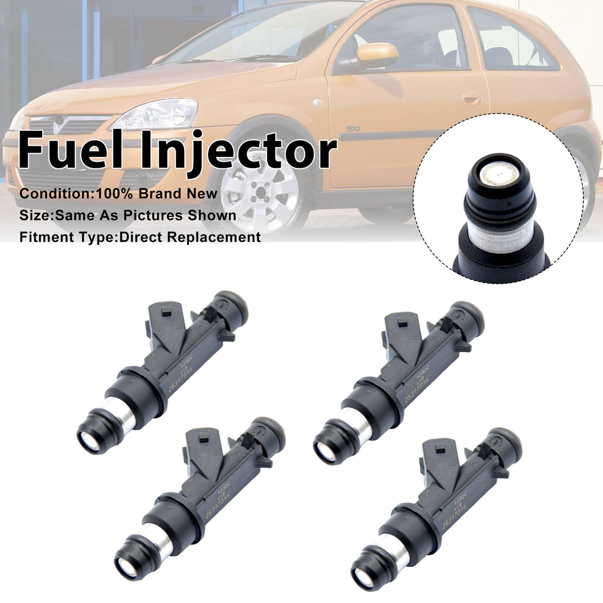 Vauxhall Corsa C 2001-2006 Meriva A 2003-2009 25317316 4PCS Fuel Injector