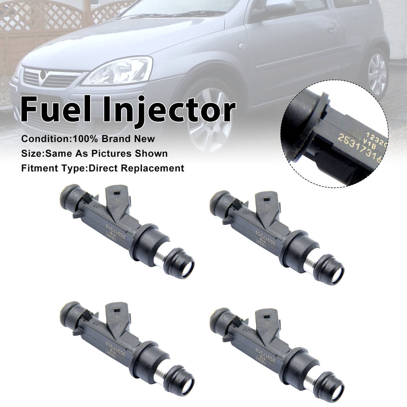 Vauxhall Corsa C 2001-2006 Meriva A 2003-2009 25317316 4PCS Fuel Injector