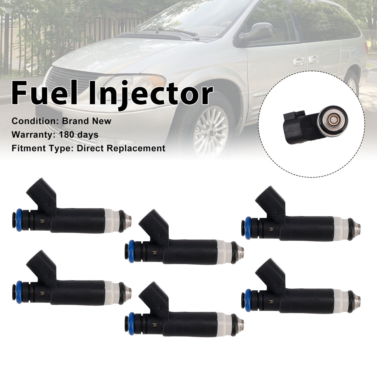 Dodge Grand Caravan 3.8L V6 2003-2004 04861238AB 6PCS Fuel Injector