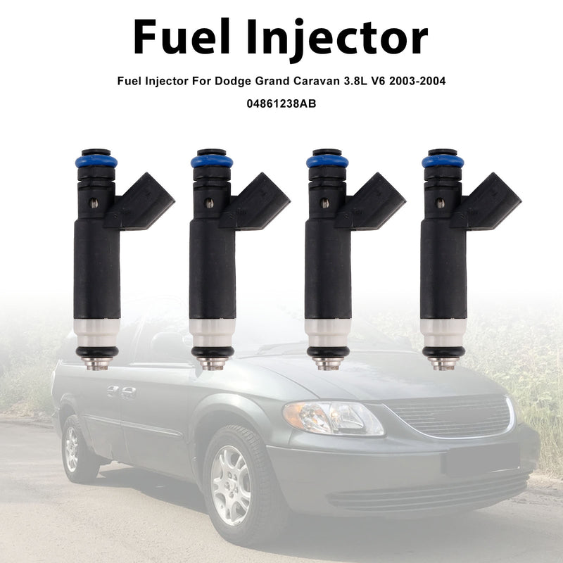 Dodge Grand Caravan 3.8L V6 2003-2004 04861238AB 6PCS Fuel Injector