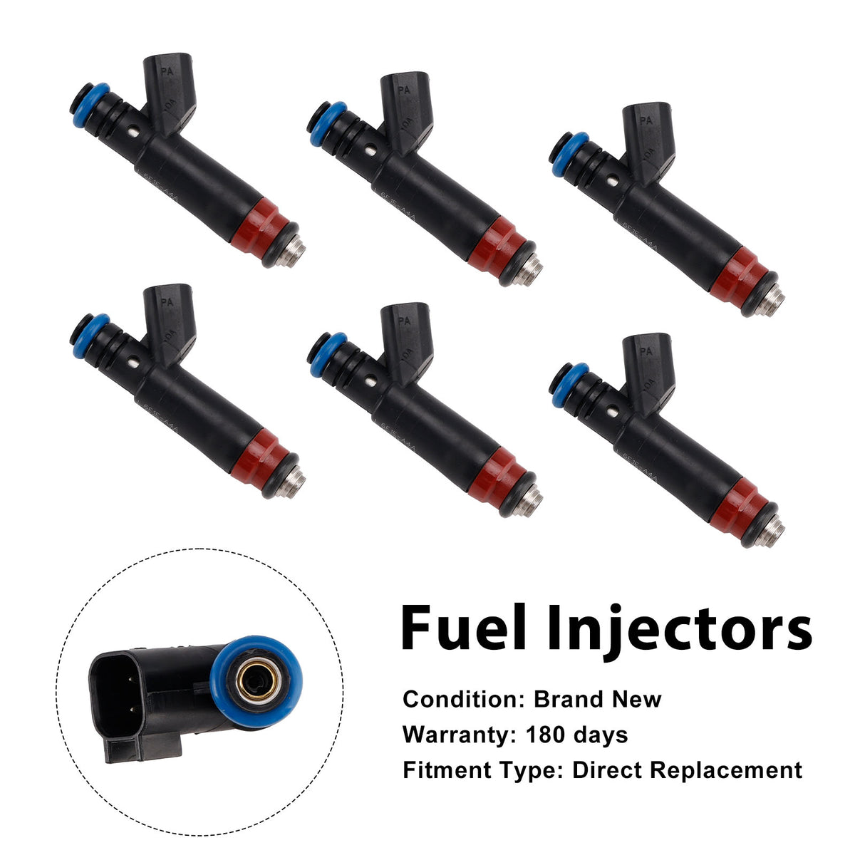 Ford Taurus 3.0L V6 2006-2007 6F1E-A4A 6F1EA4A 6PCS Fuel Injector