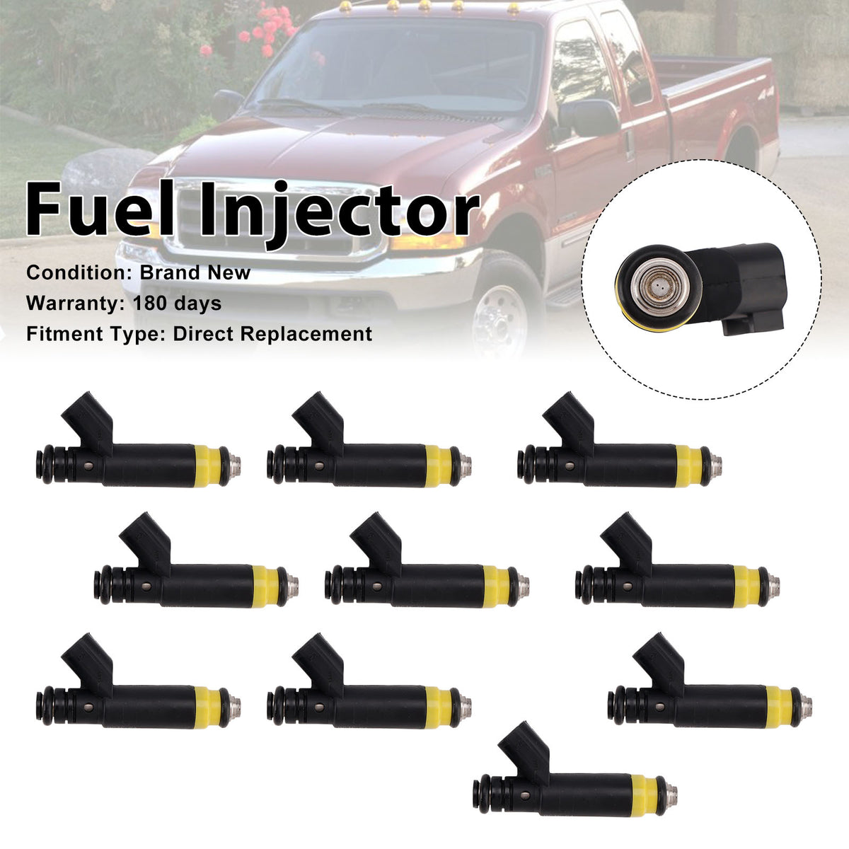 Ford F-450 Super Duty 6.8L V10 2005-2016 BC3E-CA 10Pcs Fuel Injector