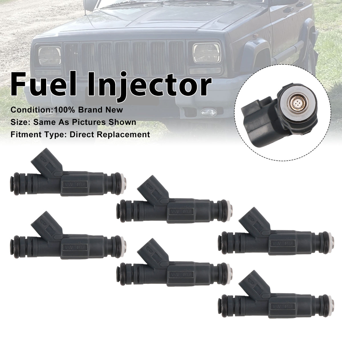 Jeep Cherokee 1999-2000 TJ L4 1999-2002 0280156048 6PCS Fuel Injector