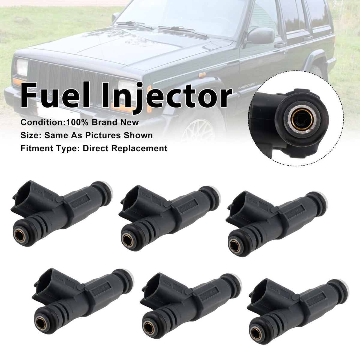 Jeep Cherokee 1999-2000 TJ L4 1999-2002 0280156048 6PCS Fuel Injector