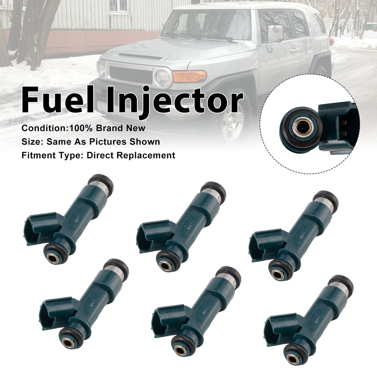 Toyota 4Runner 2003-2009 Tacoma 2005-2015 23250-0P030 6PCS Fuel Injector