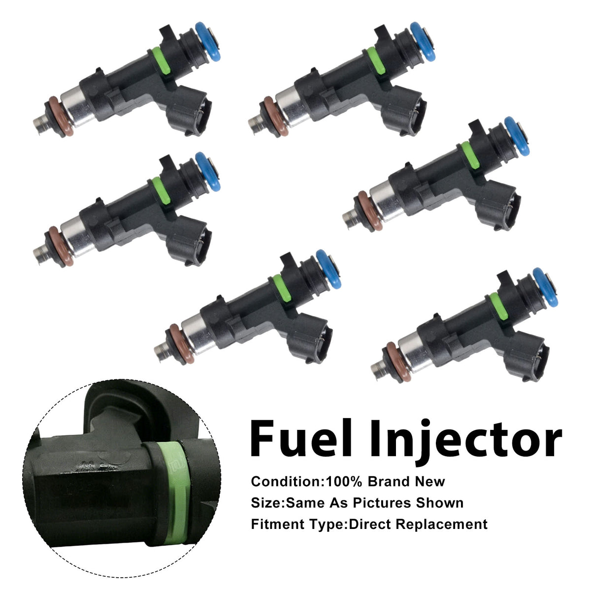 Nissan Murano 2003-2004 Quest 2004-2009 16600-7y000 6PCS Fuel Injector
