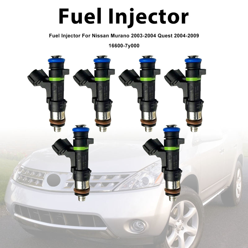 Nissan Murano 2003-2004 Quest 2004-2009 16600-7y000 6PCS Fuel Injector