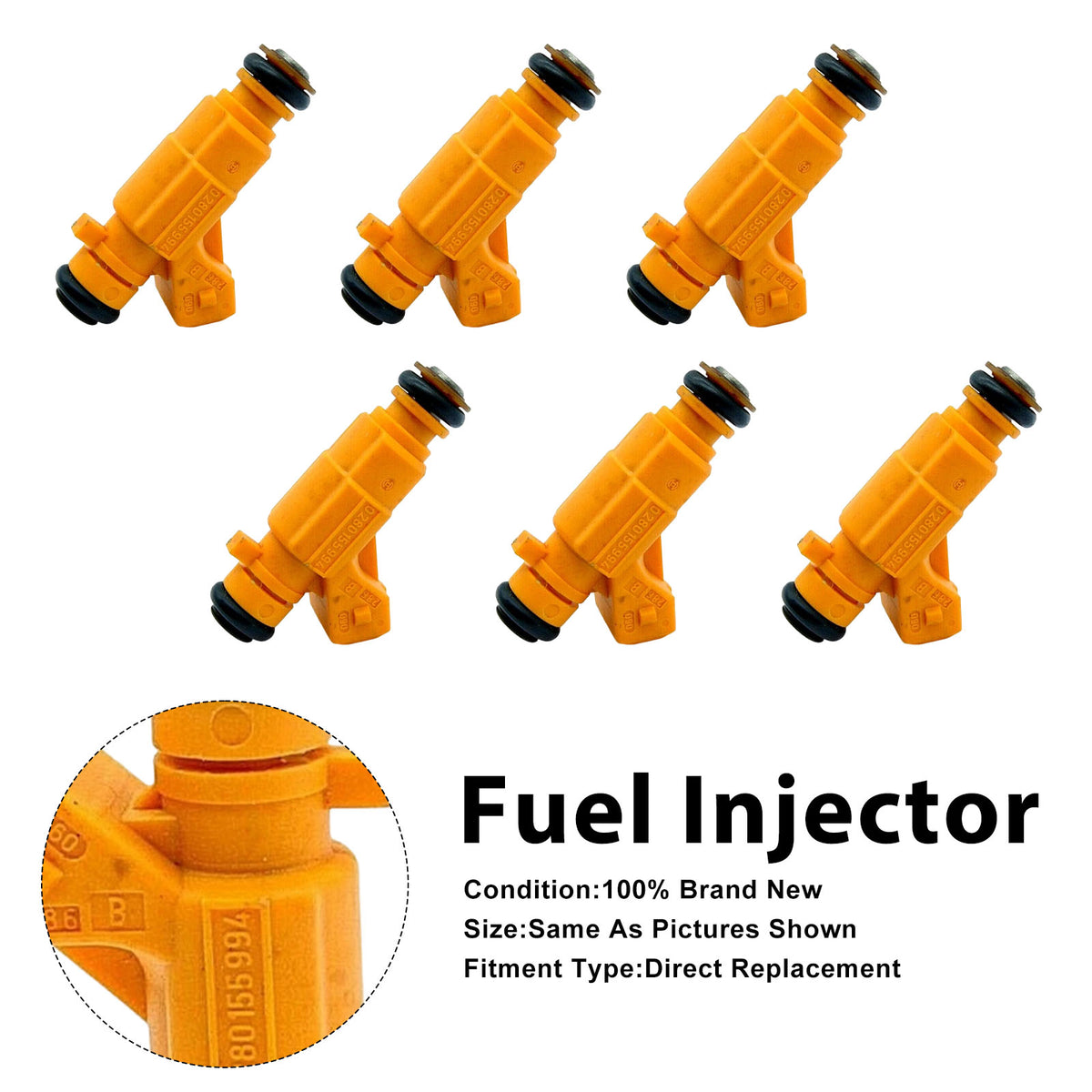 Peugeot 607 For Renault Clio II 2000-2002 0280155994 6PCS Fuel Injector