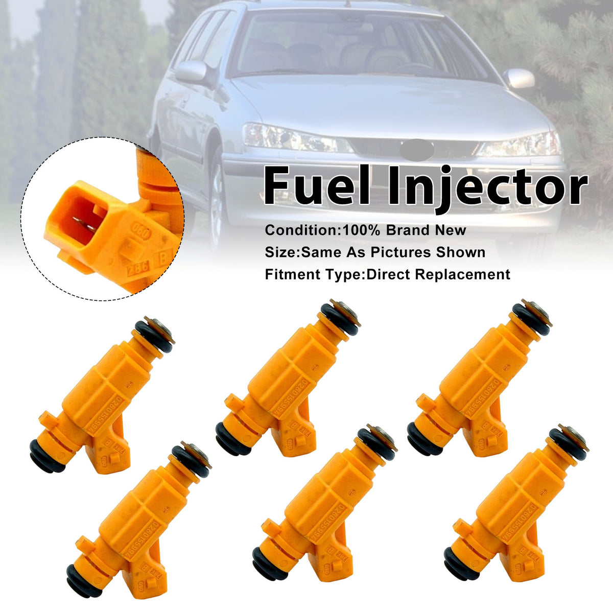 Peugeot 607 For Renault Clio II 2000-2002 0280155994 6PCS Fuel Injector