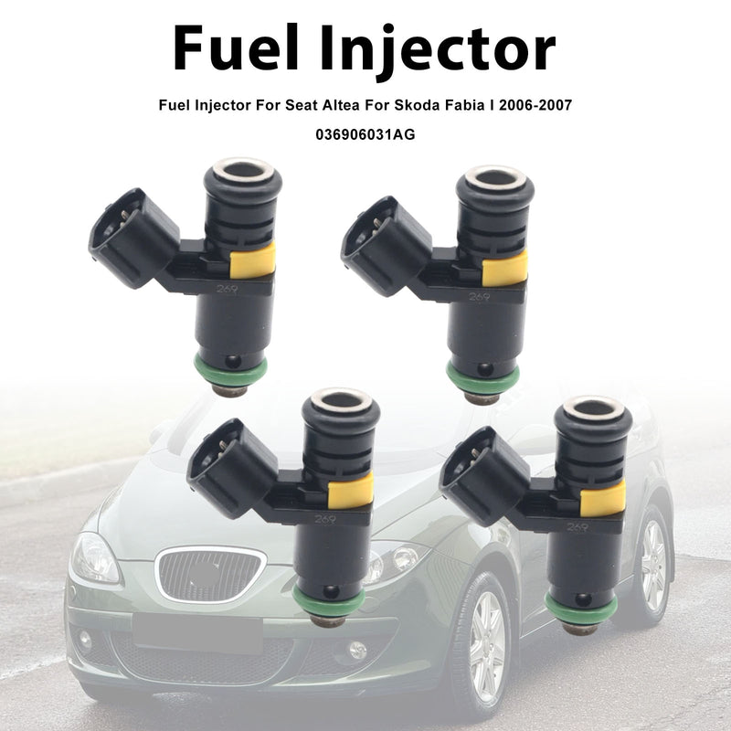 Seat Altea For Skoda Fabia I 2006-2007 036906031AG 4PCS Fuel Injector